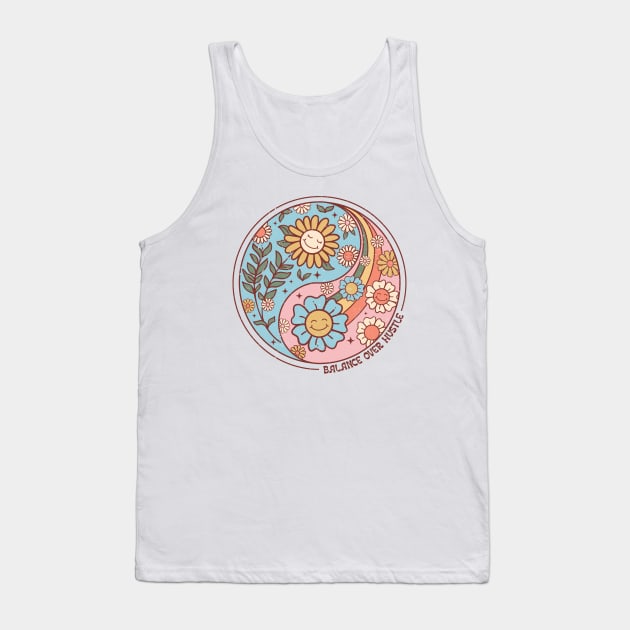 Sun Flower Hustle Distressed Tank Top by Setrokompo